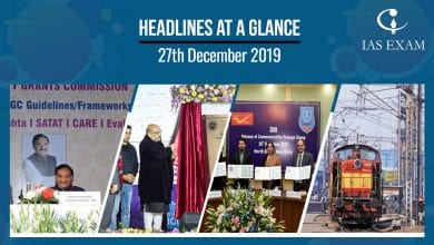 Headlines at a Glance – 27th December 2019