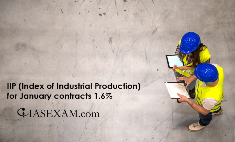 IIP (Index of Industrial Production) for January contracts 1.6% UPSC