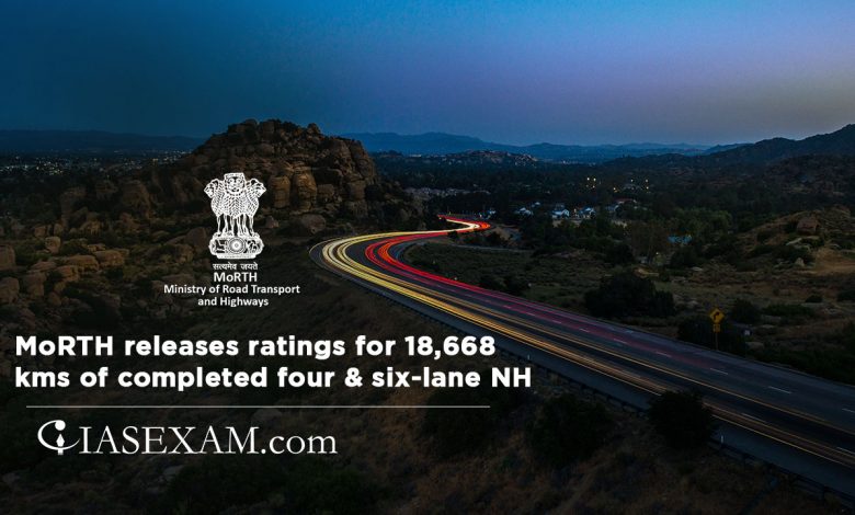 MoRTH releases ratings for 18,668 kms of completed four & six-lane NH UPSC